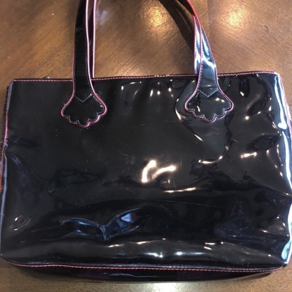 Stephanie Johnson for Saks Fifth Avenue Black Patent Leather Classic Bag Tote - Picture 1 of 13